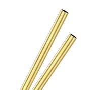 M METERXITY 2-Pack 300mm Brass Round Tube, 10mm OD 1mm Wall Thickness H62 Brass Seamless Tubing for Construction/Machining/DIY Crafting, Metal Straight Pipe [0.39x0.04x11.81IN]