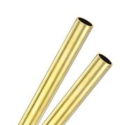 M METERXITY 2-Pack 300mm Brass Round Tube, 12mm OD 1mm Wall Thickness H62 Brass Seamless Tubing for Construction/Machining/DIY Crafting, Metal Straight Pipe [0.47x0.04x11.81IN]