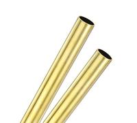 M METERXITY 2-Pack 300mm Brass Round Tube, 15mm OD 1mm Wall Thickness H62 Brass Seamless Tubing for Construction/Machining/DIY Crafting, Metal Straight Pipe [0.59x0.04x11.81IN]