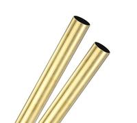 M METERXITY 2-Pack 300mm Brass Round Tube, 19mm OD 0.5mm Wall Thickness H62 Brass Seamless Tubing for Construction/Machining/DIY Crafting, Metal Straight Pipe [0.75x0.02x11.8IN]