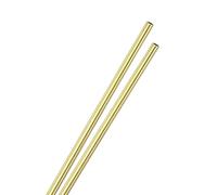 M METERXITY 2-Pack 300mm Brass Round Tube, 5mm OD 0.5mm Wall Thickness H65 Brass Seamless Tubing for Construction/Machining/DIY Crafting, Metal Straight Pipe [0.2x0.02x11.8IN]
