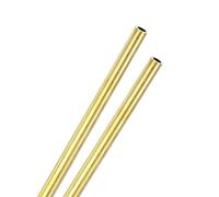 M METERXITY 2-Pack 300mm Brass Round Tube, 9mm OD 1.5mm Wall Thickness H65 Brass Seamless Tubing for Construction/Machining/DIY Crafting, Metal Straight Pipe [0.35x0.06x11.8IN]