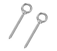 M METERXITY 2-Pack 304 Stainless Steel Eyebolt M10x120mm Shoulder Lifting Eye Bolt Self Tapping Eye Bolts for Wood Securing/Swing/Hanging Hammocks Silver