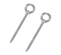 M METERXITY 2-Pack 304 Stainless Steel Eyebolt M8x120mm Shoulder Lifting Eye Bolt Self Tapping Eye Bolts for Wood Securing/Swing/Hanging Hammocks Silver