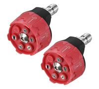 M METERXITY 2-Pack 6-in-1 Pressure Washer Nozzle Tips, Power Washer Tips with 1/4 Inch Quick Connect, Change Over & Adjustable for Washing Car/Cleaning Brick, 3 GPM [Red]