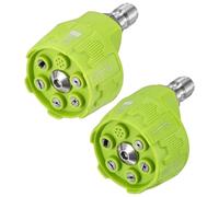 M METERXITY 2-Pack 6-in-1 Pressure Washer Nozzle Tips, Power Washer Tips with 1/4 Inch Quick Connect, Change Over & Adjustable for Washing Car/Cleaning Brick, 3.0/4.0 GPM [Green]