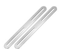 M METERXITY 2-Pack Adjustable Flat Mending Plate Support with Single Slot, 8.27x0.94 Inch Straight Repair Fixing Bracket Connector for Wood Furniture/ Timber PC Case Holder [Silver]