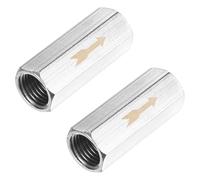 M METERXITY 2-Pack Air Check Valve, 1/4" Nickel Plating Copper One Way Non Return Female Threaded Full Port Air Check Valve for Gas/Oil/Water Connection