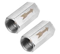 M METERXITY 2-Pack Air Check Valve, 3/8" Nickel Plating Copper One Way Non Return Female Threaded Full Port Air Check Valve for Gas/Oil/Water Connection