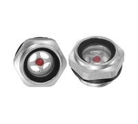 M METERXITY 2-Pack Air Compressor Oil Sight Glass, G1/2 Toughened Glass No Leak Hex Oil Liquid Level Gauge Fittings W O-Ring for Air Compressor/Pump/Tank Sight Plug Window
