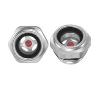 M METERXITY 2-Pack Air Compressor Oil Sight Glass, G3/8 Toughened Glass No Leak Hex Oil Liquid Level Gauge Fittings W O-Ring for Air Compressor/Pump/Tank Sight Plug Window