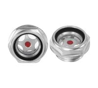 M METERXITY 2-Pack Air Compressor Oil Sight Glass, M24 x 1.5mm Glass No Leak Hex Oil Liquid Level Gauge Fittings W O-Ring for Air Compressor/Pump/Tank Sight Plug Window