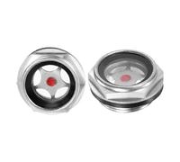 M METERXITY 2-Pack Air Compressor Oil Sight Glass, M26 x 1.5mm Glass No Leak Hex Oil Liquid Level Gauge Fittings W O-Ring for Air Compressor/Pump/Tank Sight Plug Window