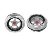 M METERXITY 2-Pack Air Compressor Oil Sight Glass, M27 x 1.5mm Glass No Leak Hex Oil Liquid Level Gauge Fittings W O-Ring for Air Compressor/Pump/Tank Sight Plug Window