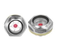 M METERXITY 2-Pack Air Compressor Oil Sight Glass, M27 x 1.5mm Thickened Toughened Glass No Leak Hex Oil Liquid Level Gauge Fittings W O-Ring for Air Compressor/Pump/Tank Sight Plug Window