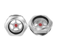 M METERXITY 2-Pack Air Compressor Oil Sight Glass, M27 x 1.5mm Toughened Glass No Leak Hex Oil Liquid Level Gauge Fittings W O-Ring for Air Compressor/Pump/Tank Sight Plug Window