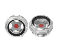 M METERXITY 2-Pack Air Compressor Oil Sight Glass, M33 x 2mm Toughened Glass No Leak Hex Oil Liquid Level Gauge Fittings W O-Ring for Air Compressor/Pump/Tank Sight Plug Window