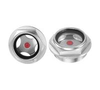 M METERXITY 2-Pack Air Compressor Oil Sight Glass, M36 x 1.5mm Toughened Glass No Leak Hex Oil Liquid Level Gauge Fittings W O-Ring for Air Compressor/Pump/Tank Sight Plug Window