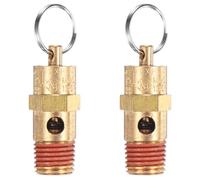 M METERXITY 2-Pack Air Compressor Pressure Release Safety Valve, 1/4" NPT Male 135 PSI Brass Threaded Automatic Air Vent Safety Control Valve