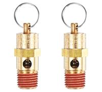 M METERXITY 2-Pack Air Compressor Pressure Release Safety Valve, 1/4" NPT Male 175 PSI Brass Threaded Automatic Air Vent Safety Control Valve