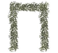 M METERXITY 2-Pack Artificial Willow Vine Twigs with 54 Leaves 5.7Feet Faux Willow Vine Twigs for Home Decor/Wedding/Christmas/DIY/Party/Home/Garden Office [Grey Green]