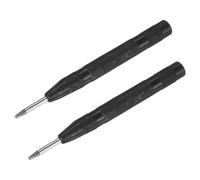 M METERXITY 2-Pack Automatic Center Punch, 133mm High Speed Steels Spring Loaded Nail Punch Tool for Steel Plate/Wooden Board/Glass, Adjustable Impact Punch Window Breaker Tool [Black]