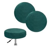 M METERXITY 2-Pack Bar Stool Covers 12-14 in Round Velvet, Dark Blue