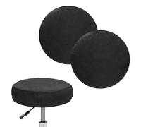 M METERXITY 2-Pack Bar Stool Covers Round 12-14 inch Velvet, Black