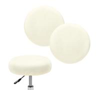 M METERXITY 2-Pack Bar Stool Covers Round, for 12-15 Inch Spandex High Stretchy Fabric Seat Covers with Elastic Bands for Bar Stool/Round Cushion [Beige]