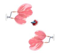 M METERXITY 2-Pack Betta Fish Leaf Pad, Hammock Plant Leaf Pad, Realistic Resting Fish Rest Bed for Fish Tank Decorations/Aquarium Accessories/Spawning Grounds/Breeding [Pink, Heart-Shaped]
