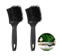 M METERXITY 2-Pack Bird Bath Cleaning Brush, 8.3 Inch Plastic Bird Bath Cleaner with Ergonomic Handle for Feeder/Fountain/Outdoor Cleaning, Utility Hard Stiff Bristle Scrub [Black]