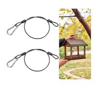 M METERXITY 2-Pack Bird Feeder Hanger with Snap Clip, 45cm(18 in) 304 Stainless Steel Cable Chain Wire for Hanging Bird Feeders/Baths/Planters/Baskets/Tree/Lanterns/Yard Decor [Black]