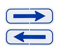M METERXITY 2-Pack Blue Arrow Signs 9.84x3.54" Aluminum, White on Blue | Rust Free Waterproof Reflective Plate, for Garden, Door, Mailbox, Parking Lot, House Number Wall Decor Sign