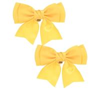 M METERXITY 2-Pack Bow Shoe Clips, Satin Elegant Detachable Shoe Buckle Cute Bowknot Shoes Clip Removable for Women/DIY Decor/Hair/Bag/Clothing/Wedding/Party/Prom Accessories [Yellow]