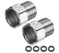 M METERXITY 2-Pack Brass Check Valve, 1/2" Female to 1/2" Male Thread One Way Non-Return Backflow Preventer Valve for Water Tower/Water Heater/Oil/Fuel/Toilets [Silver Tone]