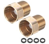 M METERXITY 2-Pack Brass Check Valve, 1/2" Male to 1/2" Female Thread One Way Non-Return Backflow Preventer Valve for Water Tower/Water Heater/Oil/Fuel/Toilets [Gold]