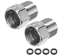 M METERXITY 2-Pack Brass Check Valve, 1/2" Male to 1/2" Female Thread One Way Non-Return Backflow Preventer Valve for Water Tower/Water Heater/Oil/Fuel/Toilets [Silver]