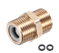 M METERXITY 2-Pack Brass Check Valve, 1/2" Male to 1/2" Male Thread One Way Non-Return Backflow Preventer Valve for Water Tower/Water Heater/Oil/Fuel/Toilets [Gold Tone]