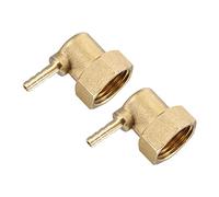 M METERXITY 2 Pack Brass Hose Barb Fittings - Elbow Brass 4mm Pipe Connectors Apply to Water Fuel (G1/2 Female Swivel Nut)