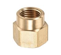 M METERXITY 2 Pack Brass Reducing Coupling - Brass Reducer Pipe Fitting, Tight Connection, Apply to Air Compressor, (G1/2 x G3/8 Female, Gold)