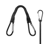M METERXITY 2-Pack Bungee Cords, 5.9 Inch High Elastic Canopy Tarp Tie Down Bungee Straps with Aluminium Hooks for Camping/Tent/Cargo Holding Wire Hoses/Patio Umbrellas/Shelter [Black]