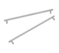 M METERXITY 2-Pack Cabinet Pulls Knobs, 13.8" Modern Stainless Steel t Bar Knobs Double Hole Handles for Dresser Drawers/Office Decorative/Kitchen Bathroom Door [Silver]