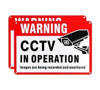M METERXITY 2-Pack CCTV in Operation Sign, 10" x 7" CCTV Audio Recording Aluminum Warning Reflective UV-Protection Security Camera Sign for Indoor/Outdoor