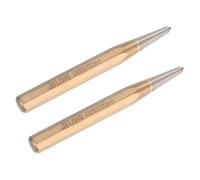 M METERXITY 2-Pack Center Punch 4mm Shank Point, 10x100mm Alloy Steel Center Punch Tool, Impact Resistant Metal Punch Center for Mark/Drilling/Punching/Scribing/Locator/Starting Nail [Golden]