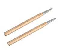 M METERXITY 2-Pack Center Punch 4mm Shank Point, 10x150mm Alloy Steel Center Punch Tool, Impact Resistant Metal Punch Center for Mark/Drilling/Punching/Scribing/Locator/Starting Nail [Golden]