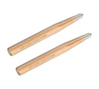 M METERXITY 2-Pack Center Punch 6mm Shank Point, 10x100mm Alloy Steel Center Punch Tool, Impact Resistant Metal Punch Center for Mark/Drilling/Punching/Scribing/Locator/Starting Nail [Golden]