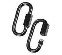 M METERXITY 2-Pack Chain Quick Links, M6 Electroplated Iron 2.28 Inch Heavy Chain Connector Link for Traveling Equipment/Hiking/Hammock Hanging, 33Lbs Weight Capacity Screw Locking Clips