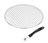 M METERXITY 2-Pack Cooling Rack, 10.2" Round 201 Stainless Steel Baking Rack with Grill Grate Lifter Gripper for Grilling/Cooking/Steaming/Baking, Cross Wire Grate Cooling Racks [Silver Tone]