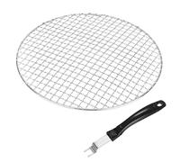 M METERXITY 2-Pack Cooling Rack, 11.6" Round 304 Stainless Steel Baking Rack with Grill Grate Lifter Gripper for Grilling/Cooking/Steaming/Baking, Cross Wire Grate Cooling Rack [Silver Tone]