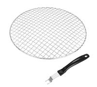 M METERXITY 2-Pack Cooling Rack, 11" Round 201 Stainless Steel Baking Rack with Grill Grate Lifter Gripper for Grilling/Cooking/Steaming/Baking, Cross Wire Grate Cooling Racks [Silver Tone]